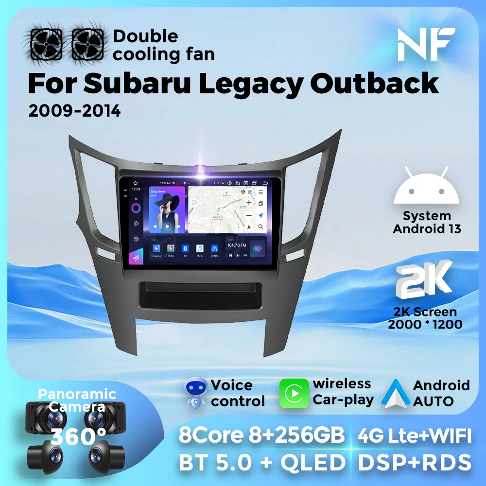 

9-дюймовый автомобильный радиоприемник, беспроводной Android GPS для Subaru Outback Impreza Legacy 2009-2014 BT5.0 4G WIFI, мультимедийный стерео CarPlay Auto