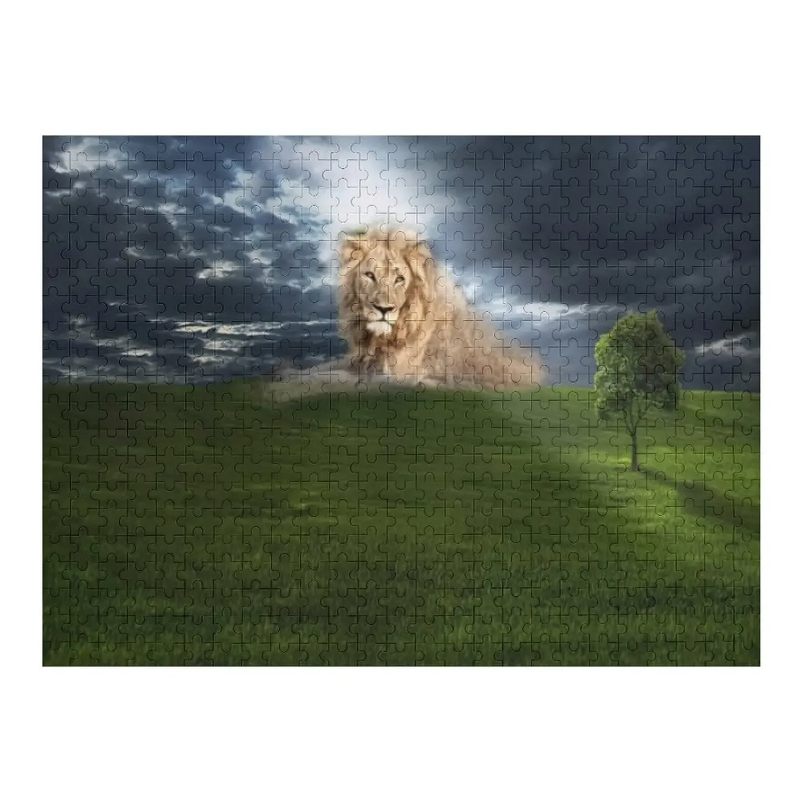 

Лев Иисуса, христианский пейзаж, Лев Юды, головоломка, весы, двигатели, персонализированный детский подарок, головоломка