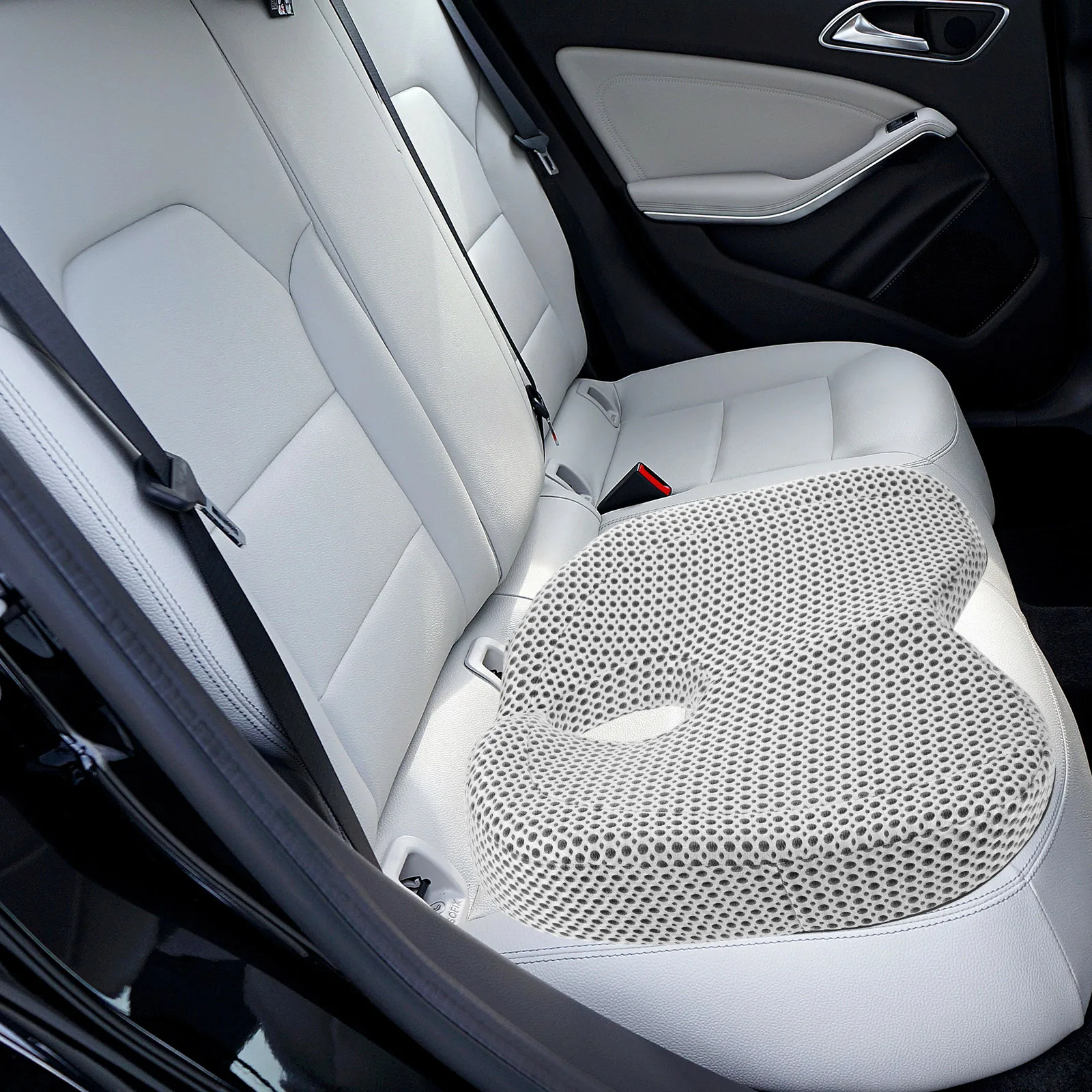 

Memory Foam Cushion White Chair Pad for Car Seat Long Sitting Non Slip Office Computer Cooling Stool Pad Ventilated