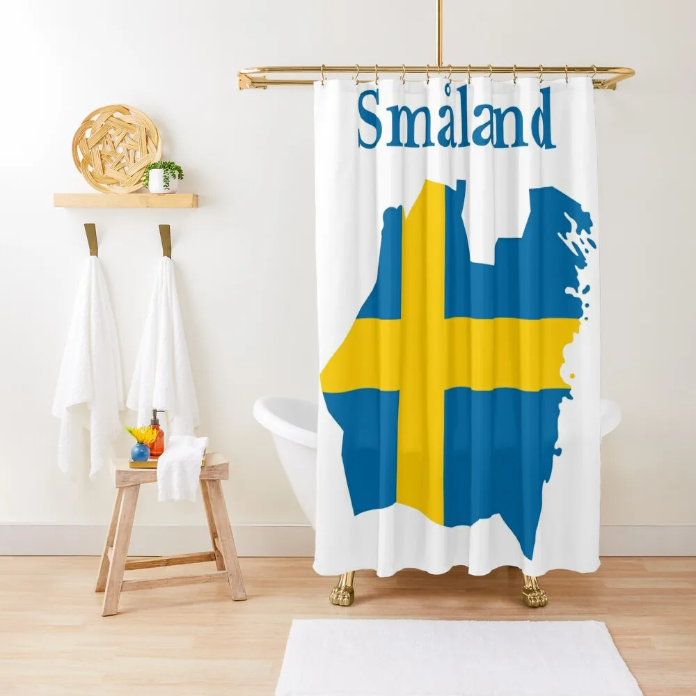 

Smaland Province Map, Swedish Province, Sweden. Shower Curtain Bathtub Bathroom And Shower Curtain