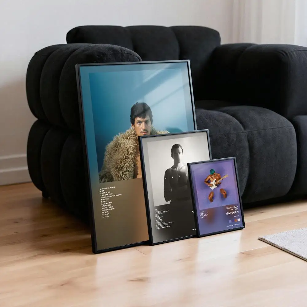Omar Apollo Poster Peelable Self-Adhesive Album Cover Poster Stickers, Frameless Wall Art for Singer Band Pop Rap Bedroom