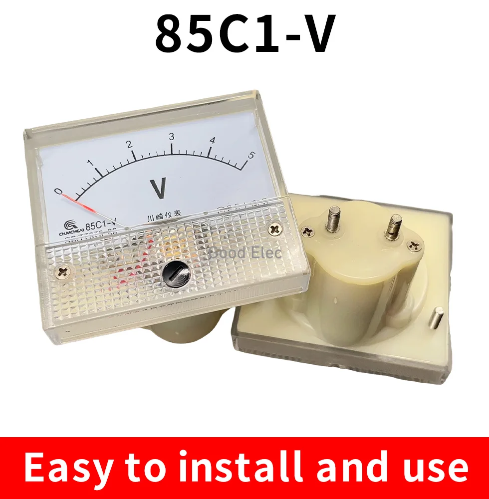 85C1 85C1-V DC Analog Panel Voltmeter Ammeter Amp Volt Meter Gauge 1-500V/ V