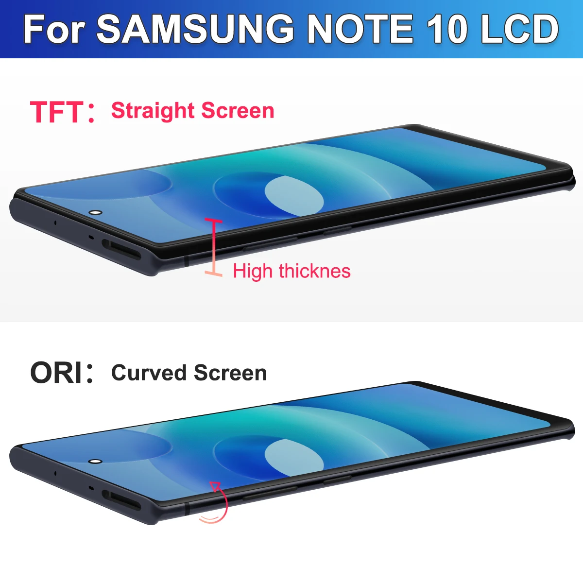 TFT For pantalla Samsung Galaxy Note 10 N970 N970F Display Touch Screen Digitizer replacement part Assembly with Frame screen