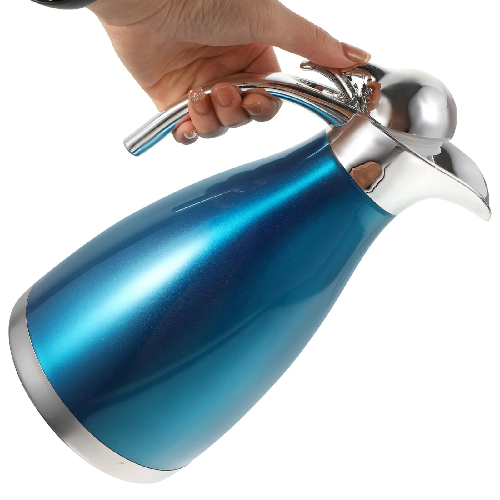 

Blue 1.5L Double-Layer Insulated Stainless Steel Bottle Thermal Pot Vacuum Kettle for Home Office Travel
