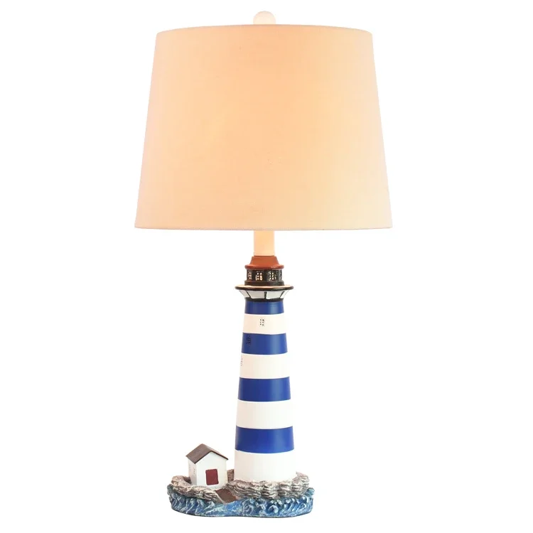 Nordic Creative Mediterranean Lighthouse Table Lamp Cartoon Children's Model Room Study Bedroom Art Decoration Table Lamp