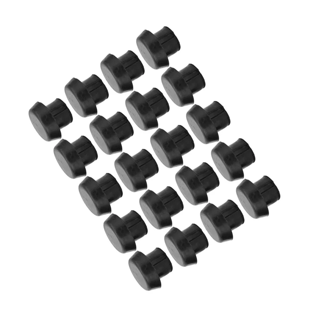 

20pcs Rubber Billiard Cue Bottom Cover Black Bulge Billiard Cue Rubber Plug Protective Billiard Tail Cover Bumper Protective