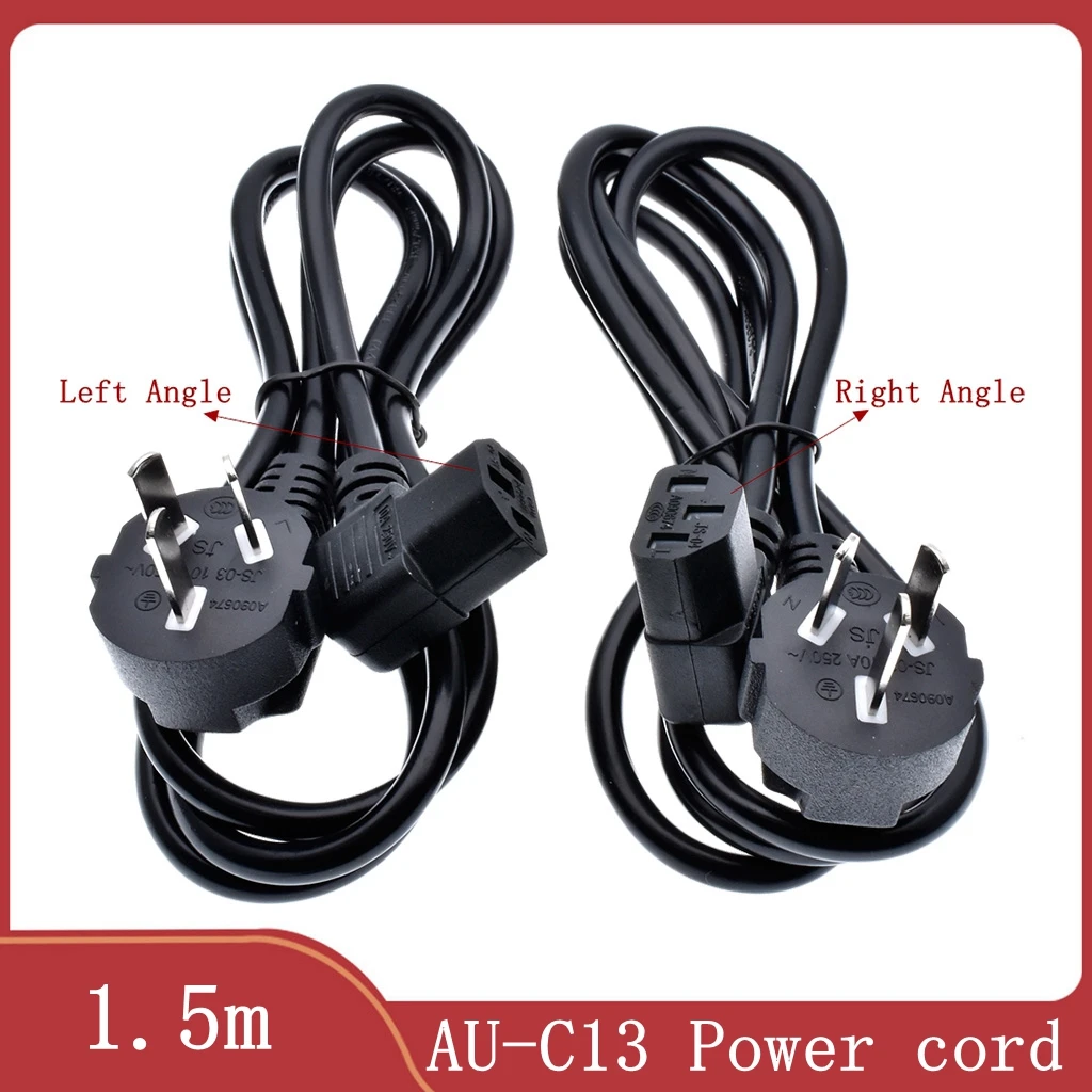 

Australia Male plug to C13 Angle Left / Right Power cord 10A C13 to AU 3 pins Extension Cable 90 Degrees angle C13 Power Cord