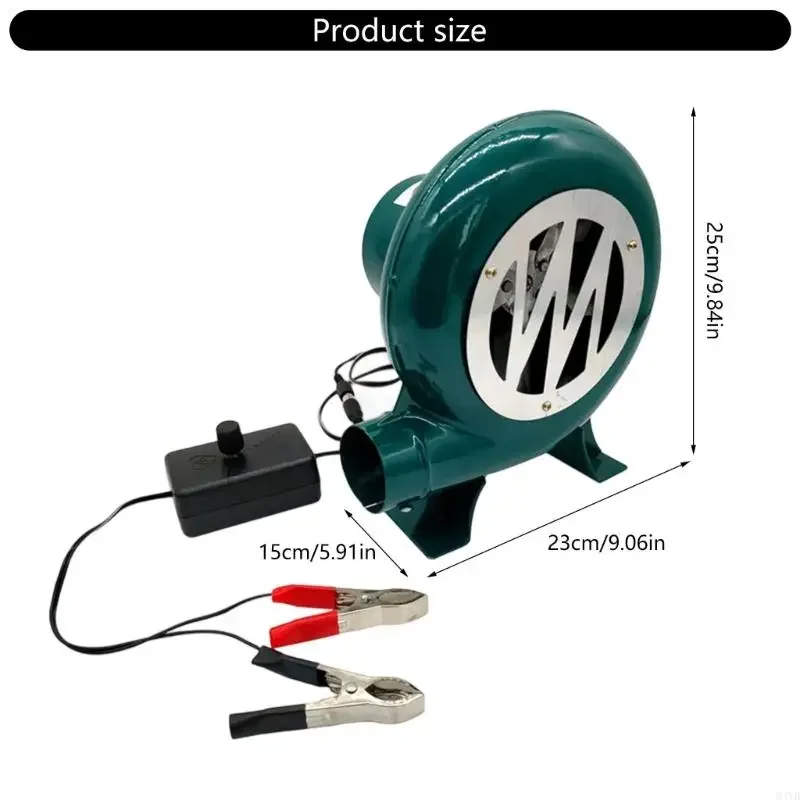 แบบพกพา 12V 120W เครื่องเป่าลมกลางแจ้งความเร็วปรับคุณลักษณะเหมาะสำหรับทำอาหารบาร์บีคิว Campfire ความร้อน Boosting D2RD