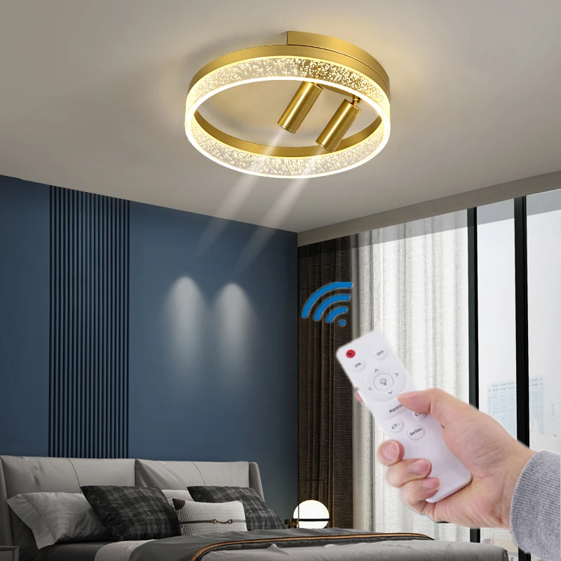 Modern Led Ceiling Lights Dimmable With Remote Control Chandeliers For Dining Room Kitchen Gold Ceiling Corridor Pendant Lamp