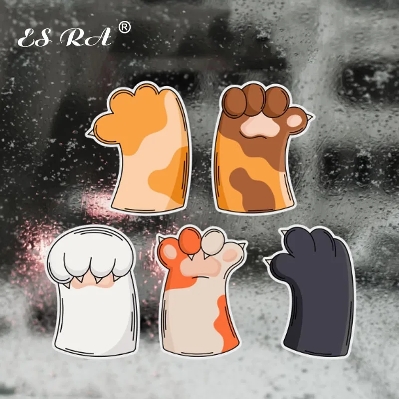 

Cartoon Cat Claw Reflective Car Sticker Car Side Window Triangle Window Rear Door Electric Car Scratch Covering Decorative Decal