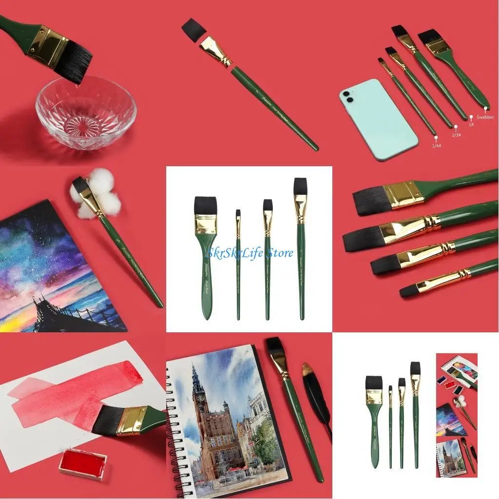 

E65E Quality Watercolor Brush Multi-shaped Nylon Paint Brushes Handle