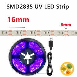 2835 UV LED Strip Light Flexible SMD 5V USB Purple 395-405nm Ultraviolet LED Light Strip for Detect Money Home Christmas Decor