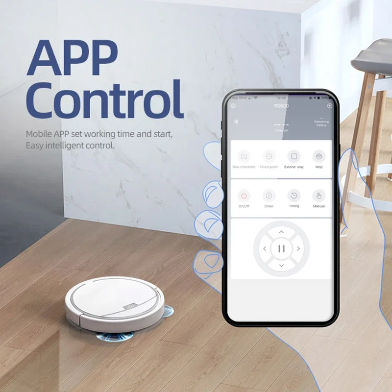 

Wireless Smart Vacuum Cleaner App Control USB Rechargeable Automatic Intelligent Anti-drop 2800PA Suction Home Cleaning Sweeper