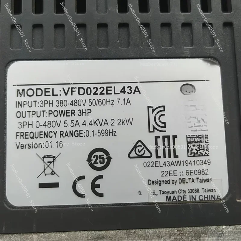 

2.2KW VFD022EL43A Variable Frequency Drive AC Motor Speed Controller 3 Phase Inverter
