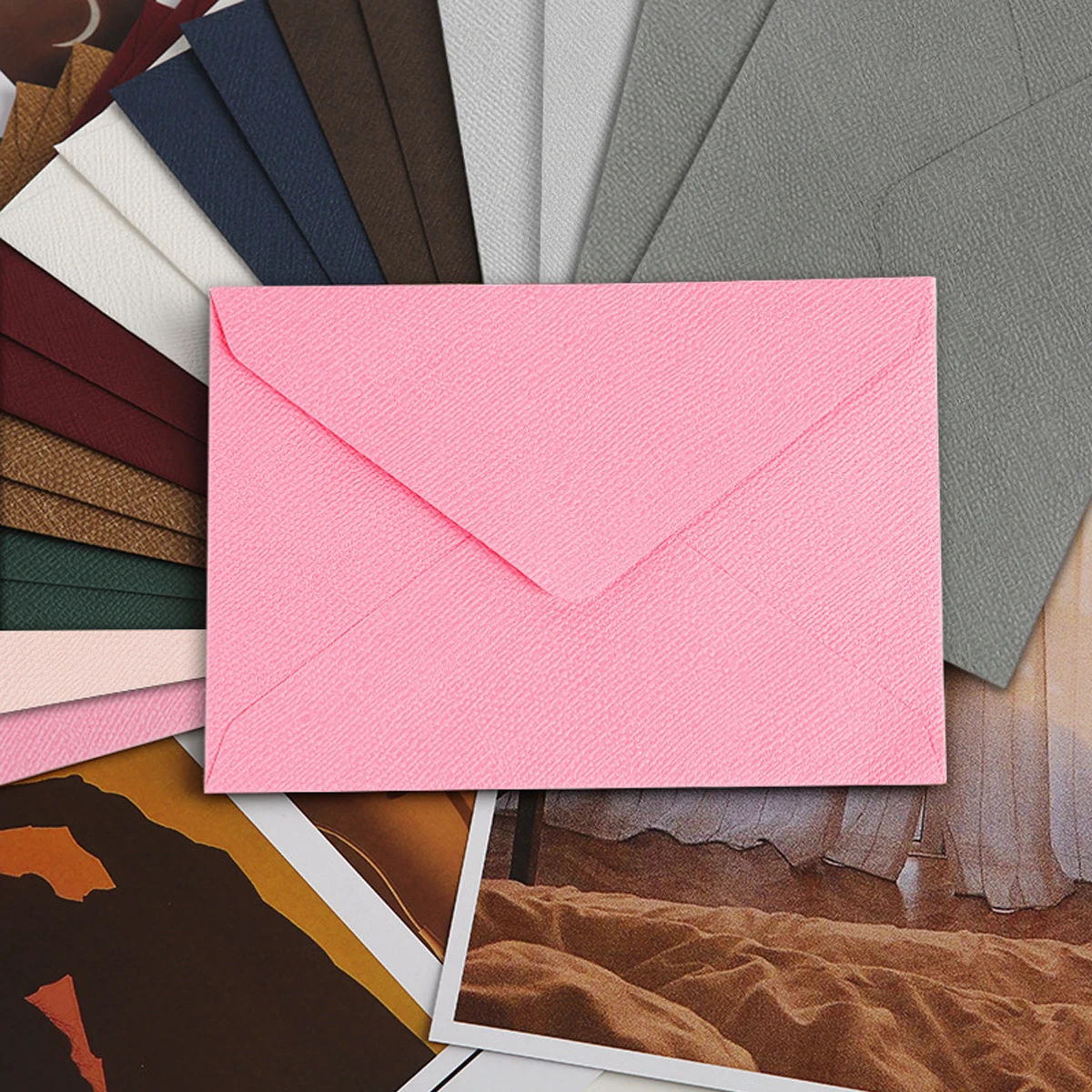 

16Pcs Linen Texture Envelopes Letter Paper Wax Seal Set Vintage Invitation Envelopes For Wedding Love Letters Postcards