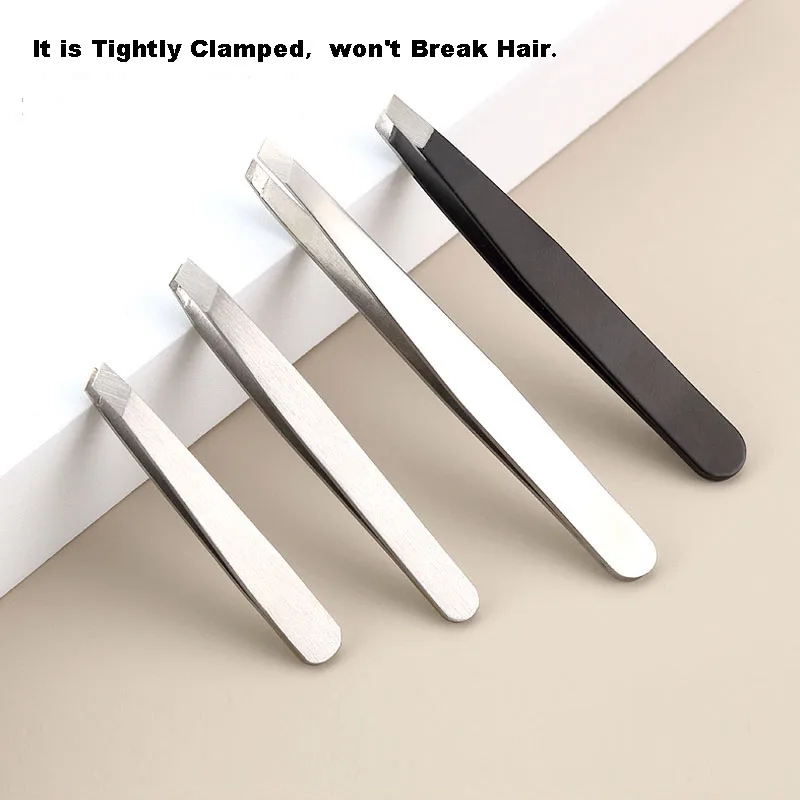 

430 Stainless Steel 50,60,70,80 Tweezers Repair Eyebrow Beard Clip, Hair Removal Beauty Makeup Tool