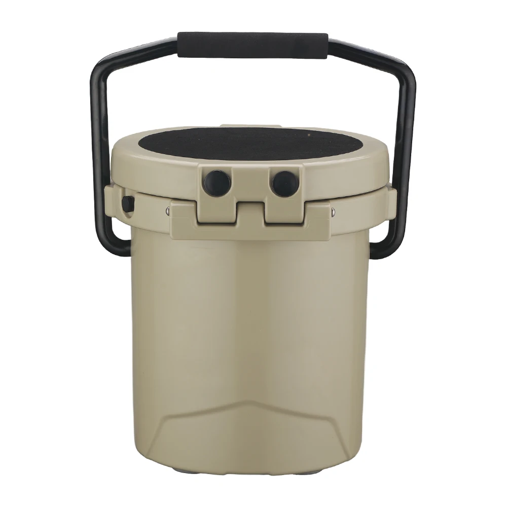 

Manufacturer Supply Mobile Khaki Camping Refrigerator Cylinder Cooler Box Rotomolded cooler box