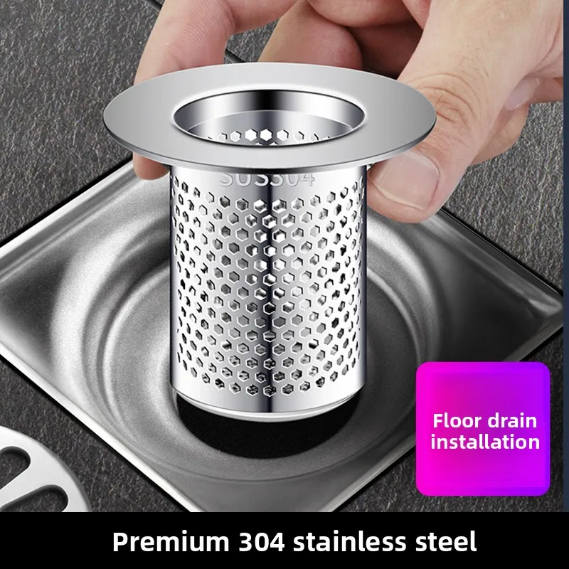 

SUS304 Stainless Steel Sink Filter - 3 Sizes (Small/Medium/Large) Anti-Clog Drain Strainer, Rust-Proof Kitchen/Bathroom Sink Fil