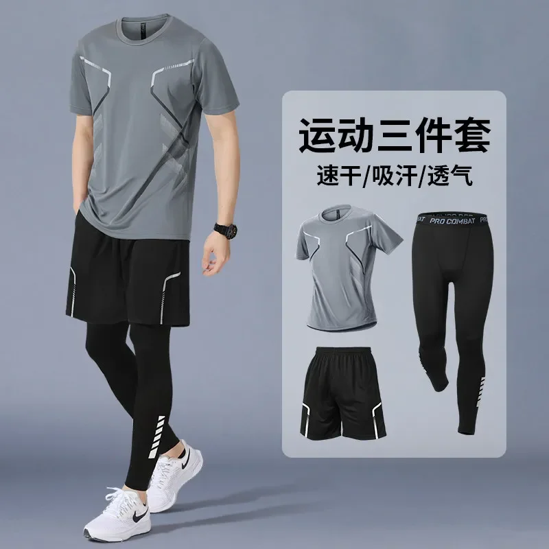 Herren Neues Frühling/Sommer Schnelltrocknendes Laufset: Atmungsaktives Fitness-T-Shirt & Badminton-Trainingsausrüstung