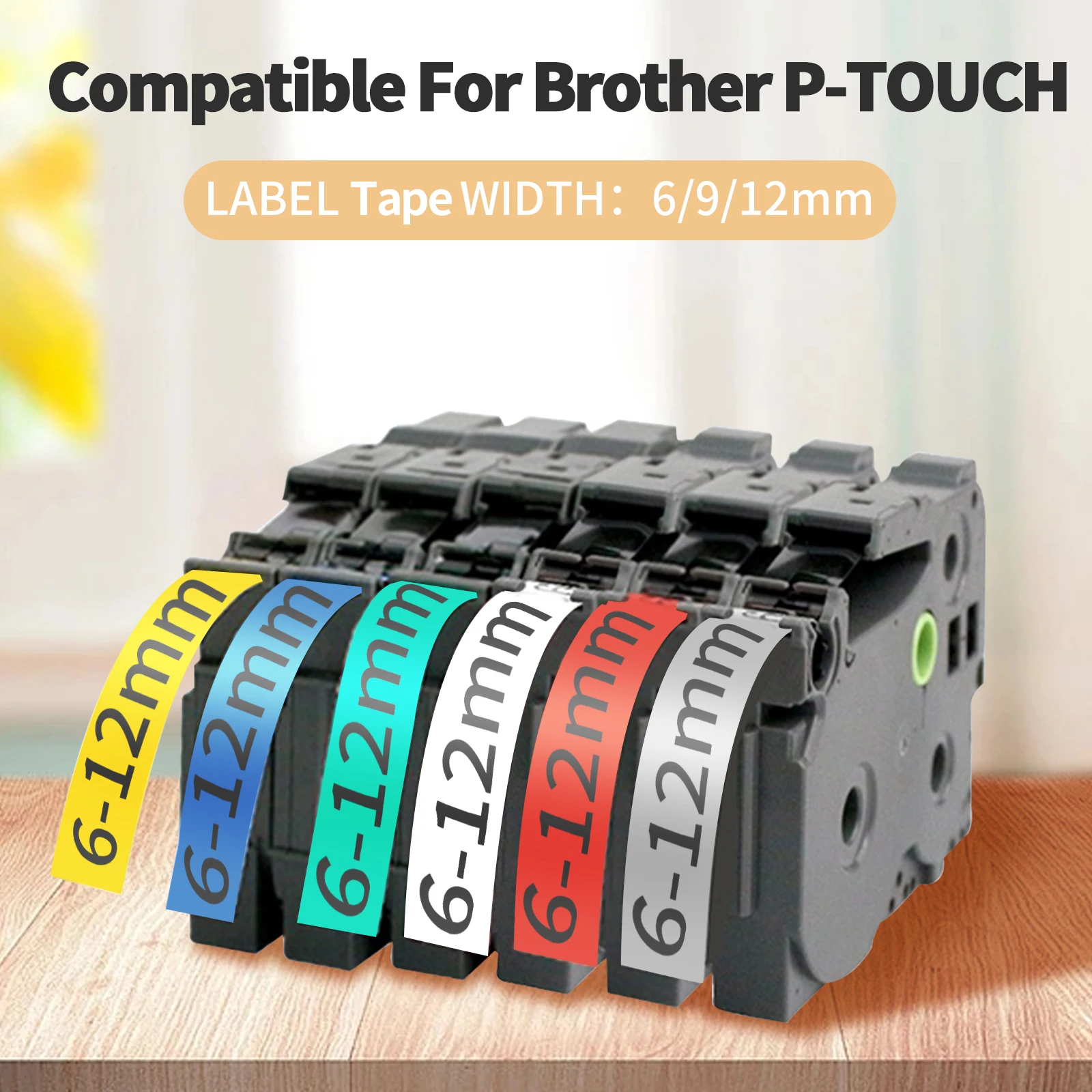 Compatible For Label Tape tze-231 for Brother Ptouch Maker  Multicolor 12mm 8m Printer Ribbon for PTH110 PTD200 160 Label Makers