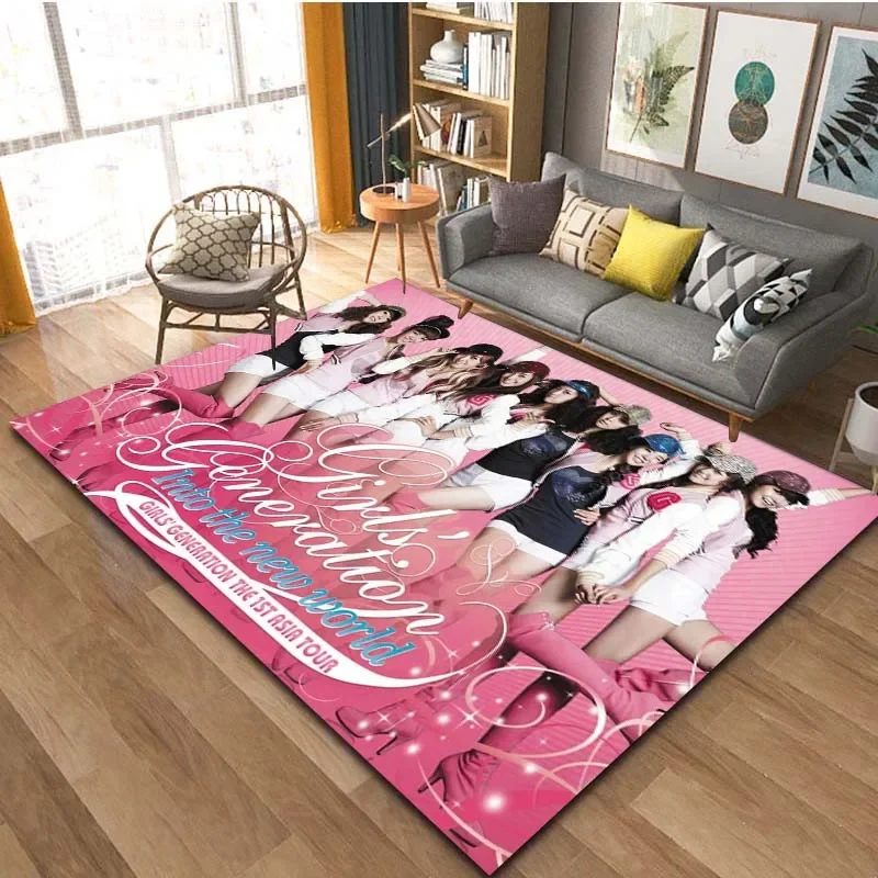 

Girls Generation Music Group Living Room Carpet Soft Yoga Mat Birthday Gift Non-slip Area Rug Room Decor Play Mat Soft Doormat