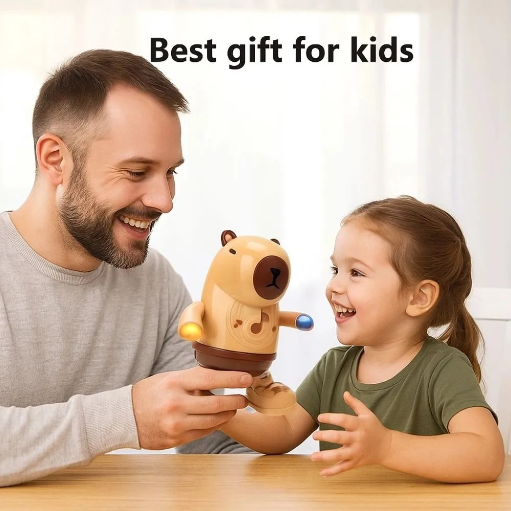 Singing Dance Electric Capybara Toys with Music Lighting Swinging Hands Capybara Dancing Toy Durable Left Right Dance