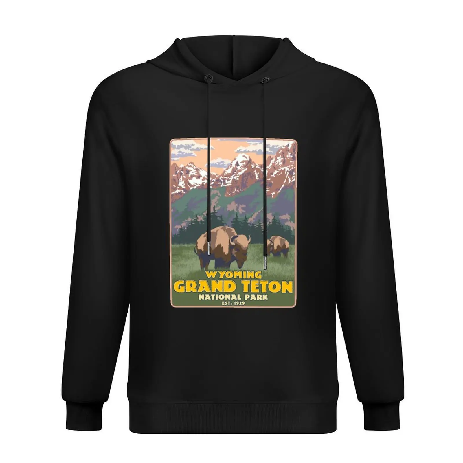 

Wyoming Grand Teton National Park Mountain Hiking Hoodie korean style clothes men's coat male clothes men wear hoodie