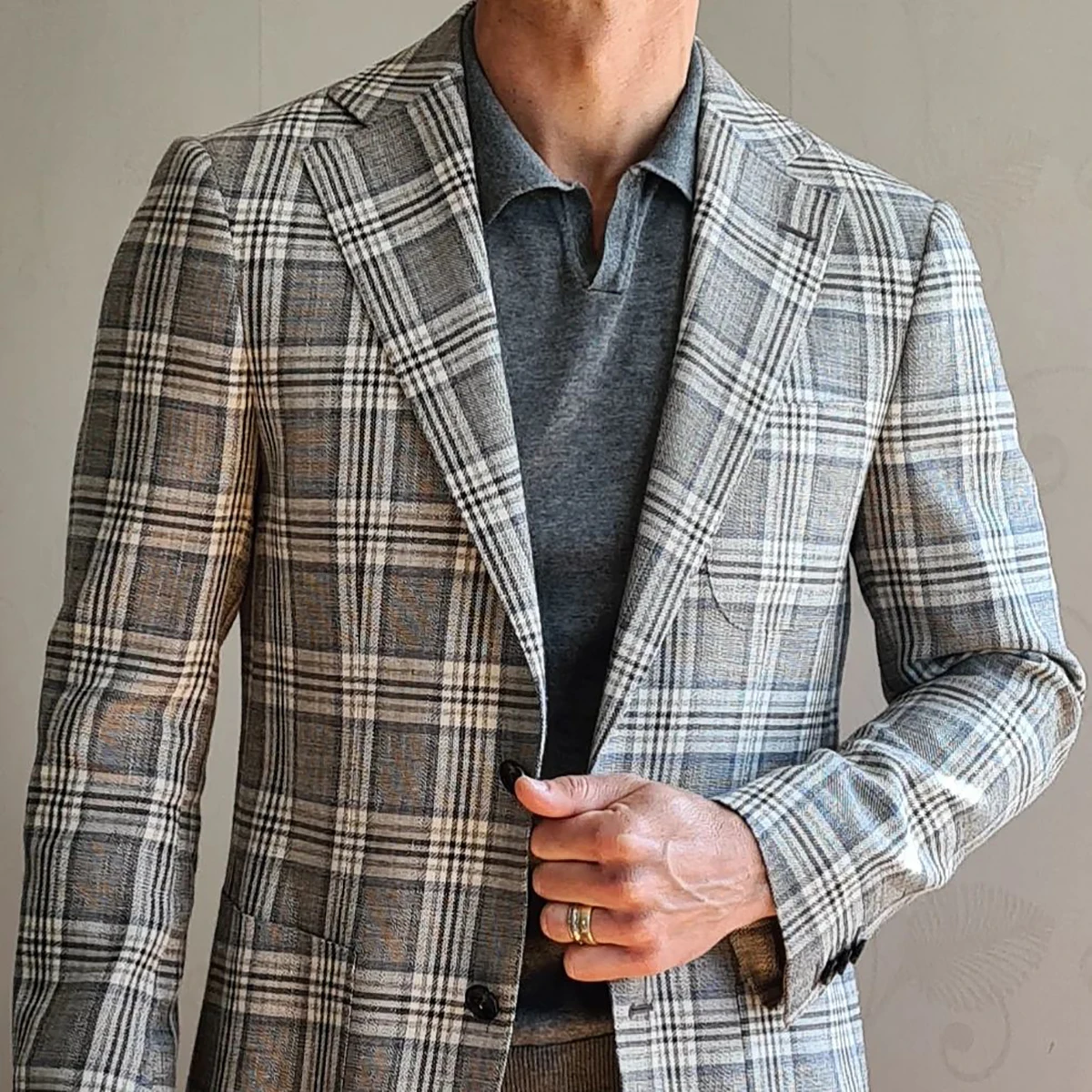 Classico Plaid abiti da sposa da uomo Blazer smoking con risvolto dentellato abbigliamento da sposo festa serale Prom solo una giacca su misura