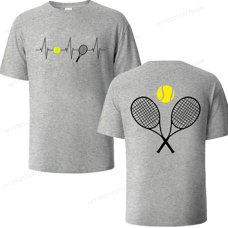 Minimalistische Club-Tennis-Grafik-T-Shirts für Herren, locker sitzend, für Sommer, Sport, Alltag, Freizeit, Hip-Hop, Streetwear, Sommer-Freizeit-T-Shirts, Oberteile – Detail 3