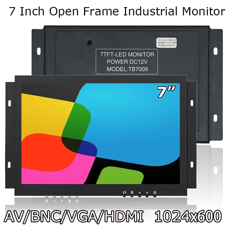 TouchView 7 Inch Small Cheap Open Frame Wall Mounted Resistive/Capacitive Touch Monitor Support Raspberry Pi With VGA HDMI