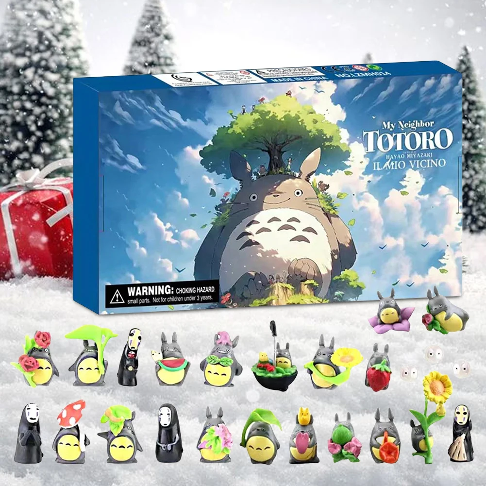 

Christmas Advent Calendar Cartoon Anime Toys with 24 PVC Collectible Dolls Countdown Calendar Xmas Gift for Kids Adults Fans