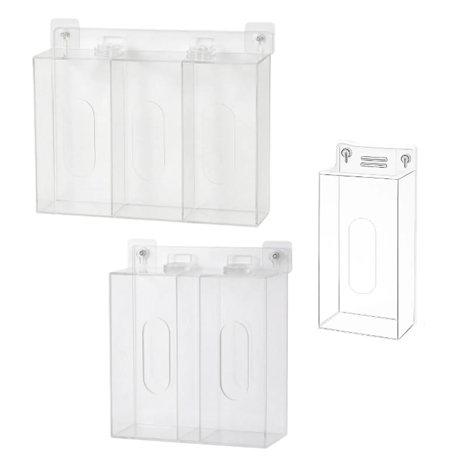 Acrylic Glove Box Holder Wall Mount Easy to Install Storage Container Face Dispenser for Garage