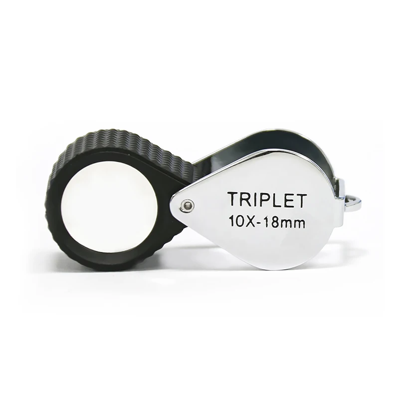 Professional Jewelers Eye Loupe 18mm 10x Triplet Magnifying Lens Rubber Grip Diamond Gem Magnifier