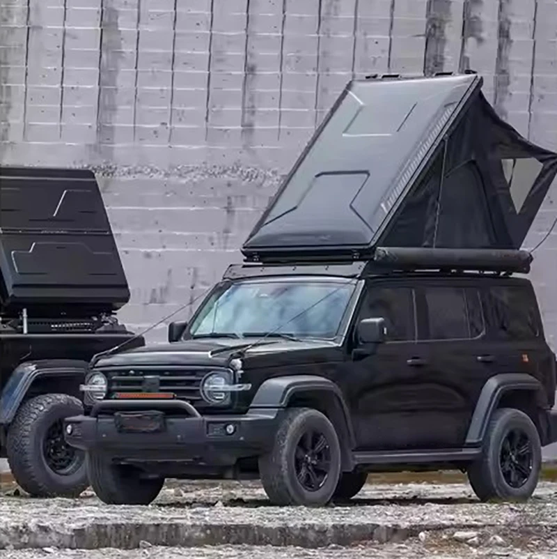 

Custom Triangle Automatic Pop-up Big Space Hard Shell Waterproof Family Glamping Car Roof Rooftop Camping Outdoor Roof Top Tents