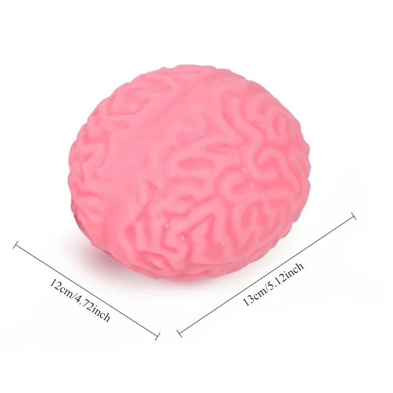 13cm Soft Brain Squishy Stress Ball Funny Squeeze Ornament Party Favor Easter Halloween Birthday Festival Birthday Gift