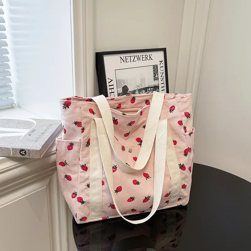 

Оптовая продажа: Новая большая вместительная сумка-тоут из вельвета с принтом, повседневная сумка через плечо, модная универсальная сумка для путешествий и поездок на работу