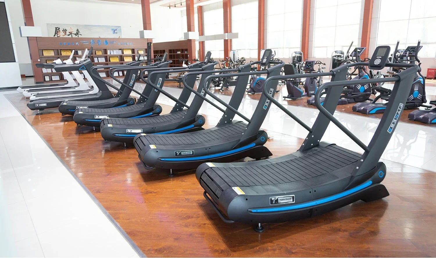 Commercial Cardio Machine Air Running Machine Gym Fitness Self-generated Non-motorized Curved Treadmill