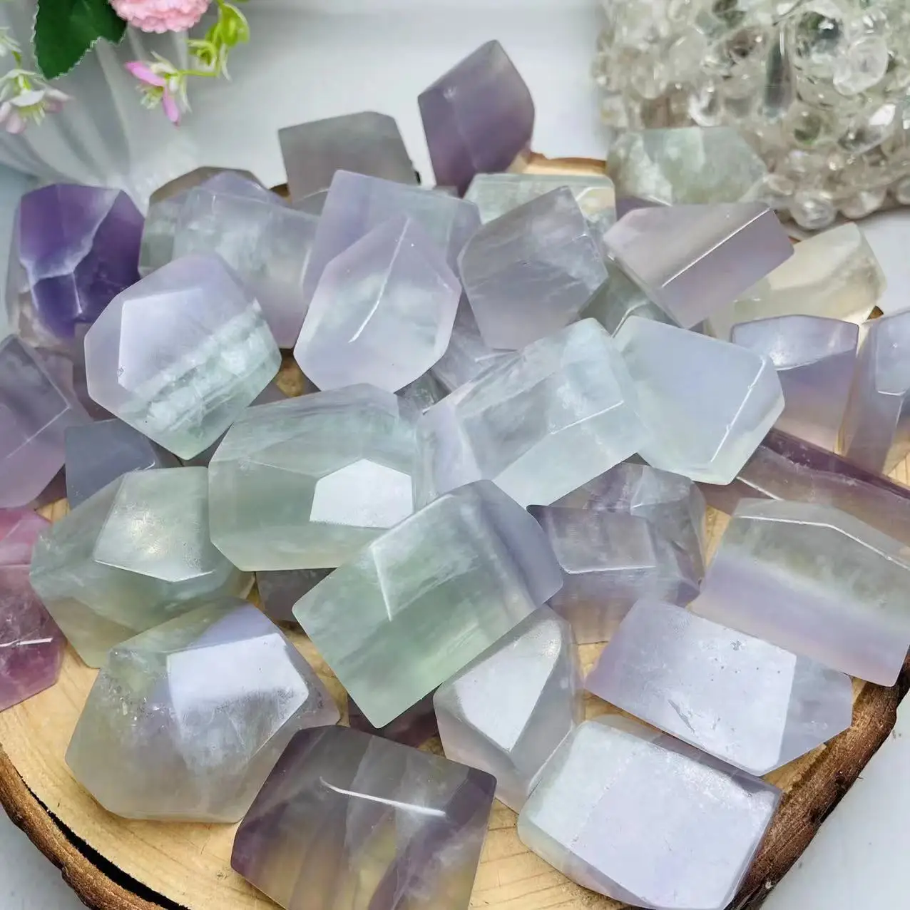 1pc Natural Crystals Healing Gemstone Lavender Fluorite Free Form Crystal Raw Stone view 3