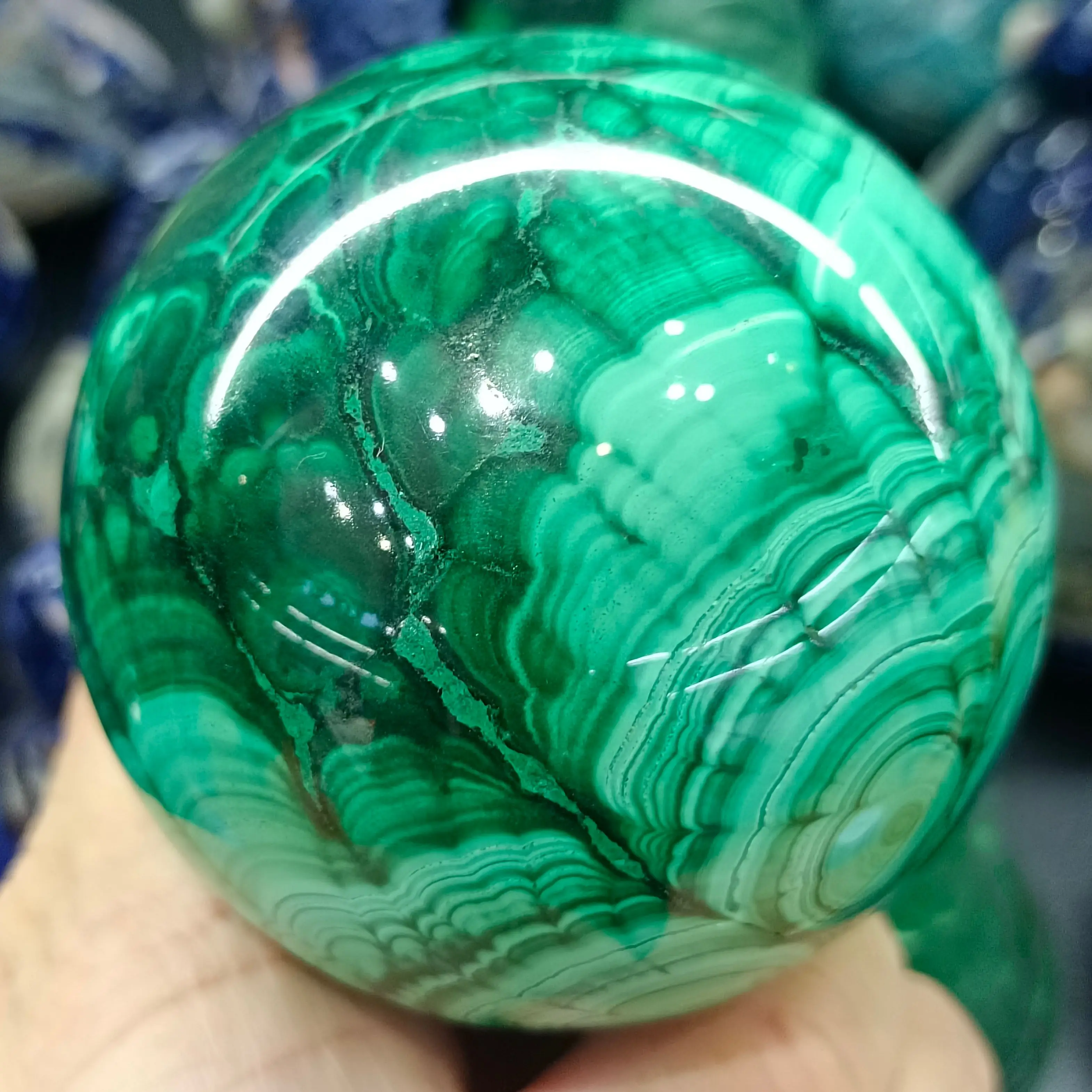 

Magical Natural Malachite Quartz Crystal Ball Mineral Specimen Healing Home Office Degaussing Decorative Energy Meditation Gem