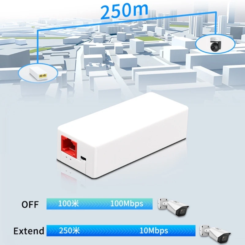 POE Splitter Extender da 1 a 2 porta 200 Mbps Strumento espansione della rete rapida
