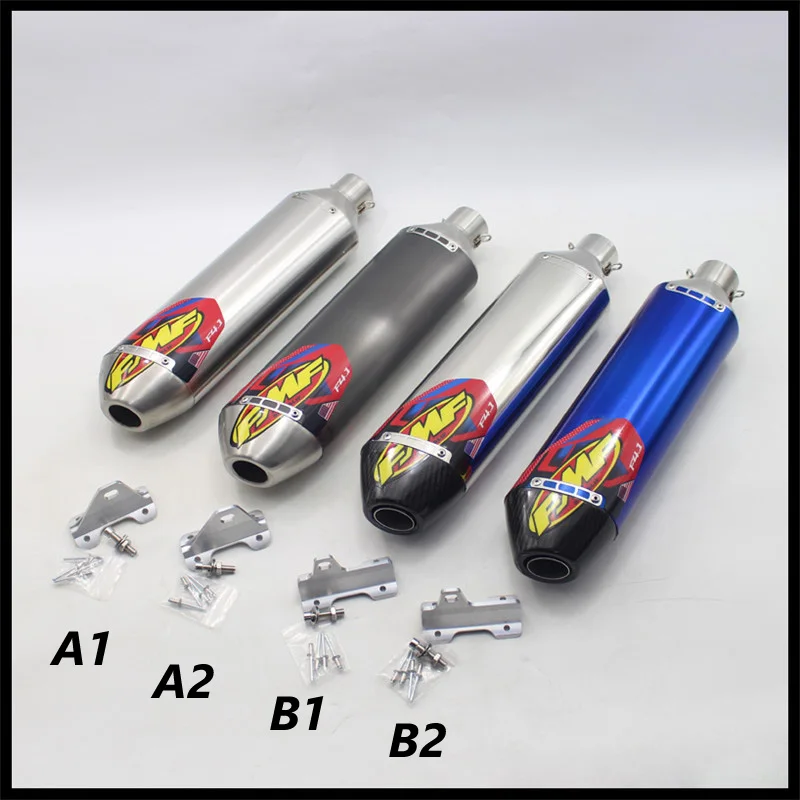 Length 470mm Inlet 51mm Motorcycle Exhaust Pipe Muffler FMF 4T Slip-on Motorbike Pitbike Scooters Universal Escape Moto