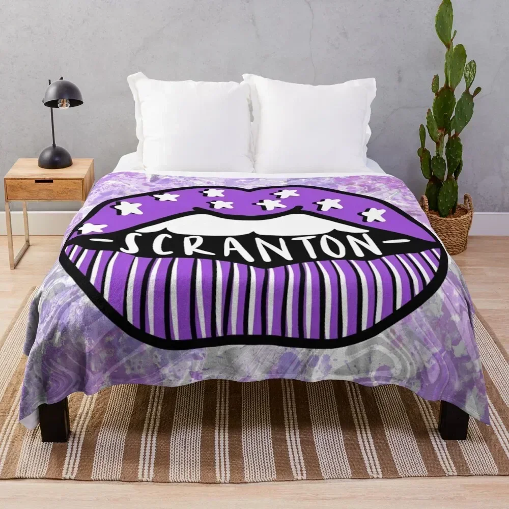 

university of Scranton lips Throw Blanket Plush manga Large Blankets