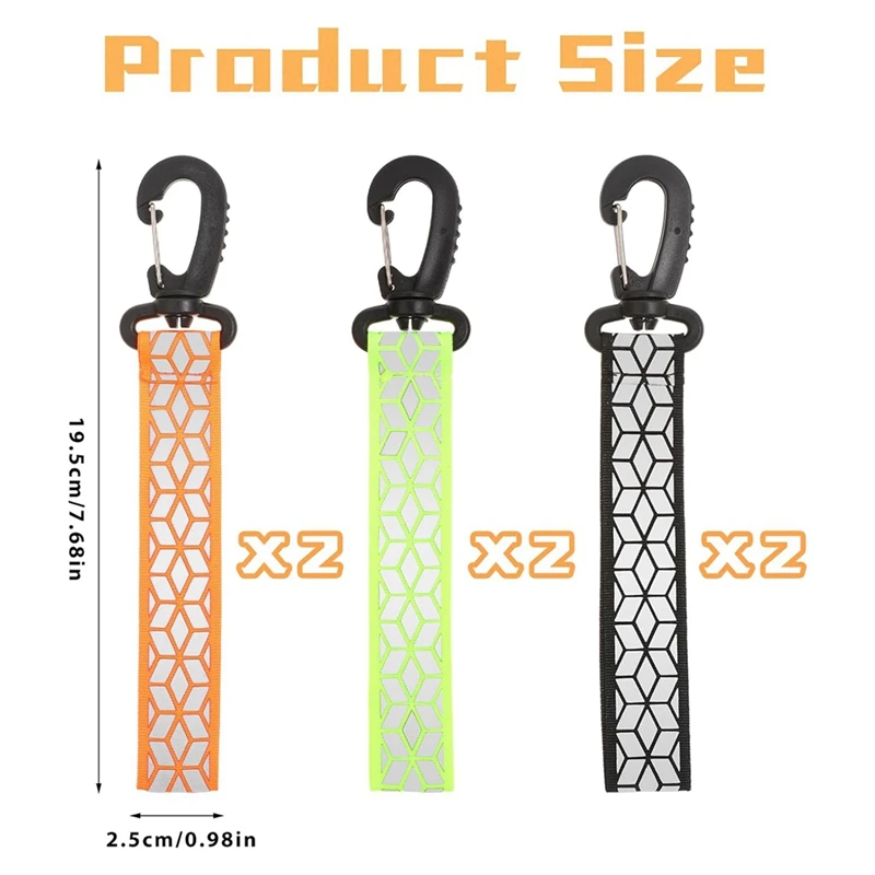 

6Pcs Reflective Strips, Safety Reflector Pendants Reflective New Arrivals es Cycling