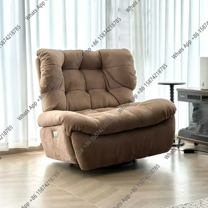 

Modern electric sofa chair single rotating living room simple leisure chair bedroom down lazy cloud Italian recliner