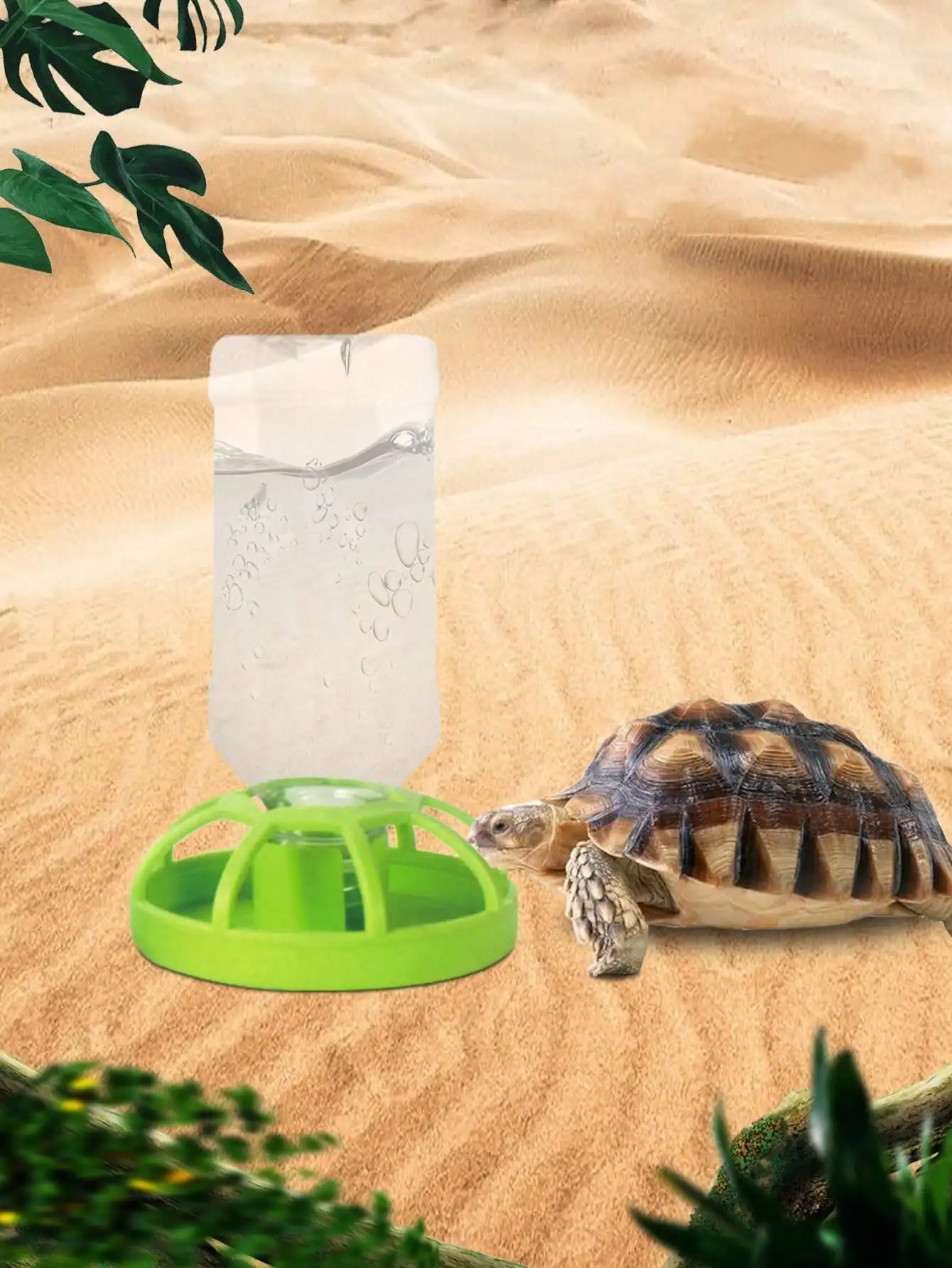 1pc Crawler Schildkröte Automatische Wasser Dispenser Klettern Haustier Land Schildkröte Eidechse Palace Halten Box Tank Landschaft Wasser Becken