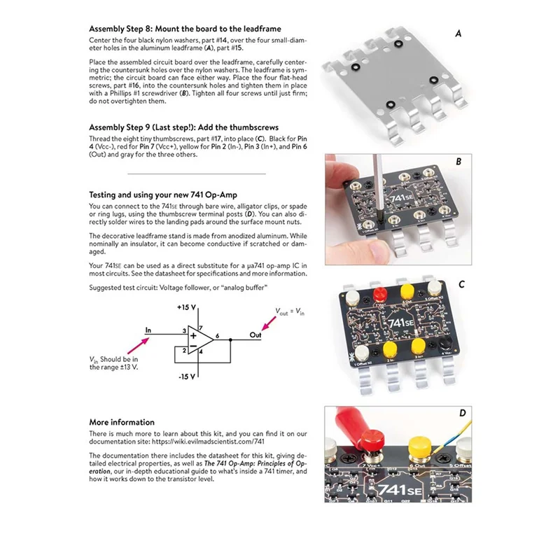 ABZW 741 학습 키트 연산 증폭기 원리 트랜지스터, 제조, 칩 및 아날로그 회로 구성 요소