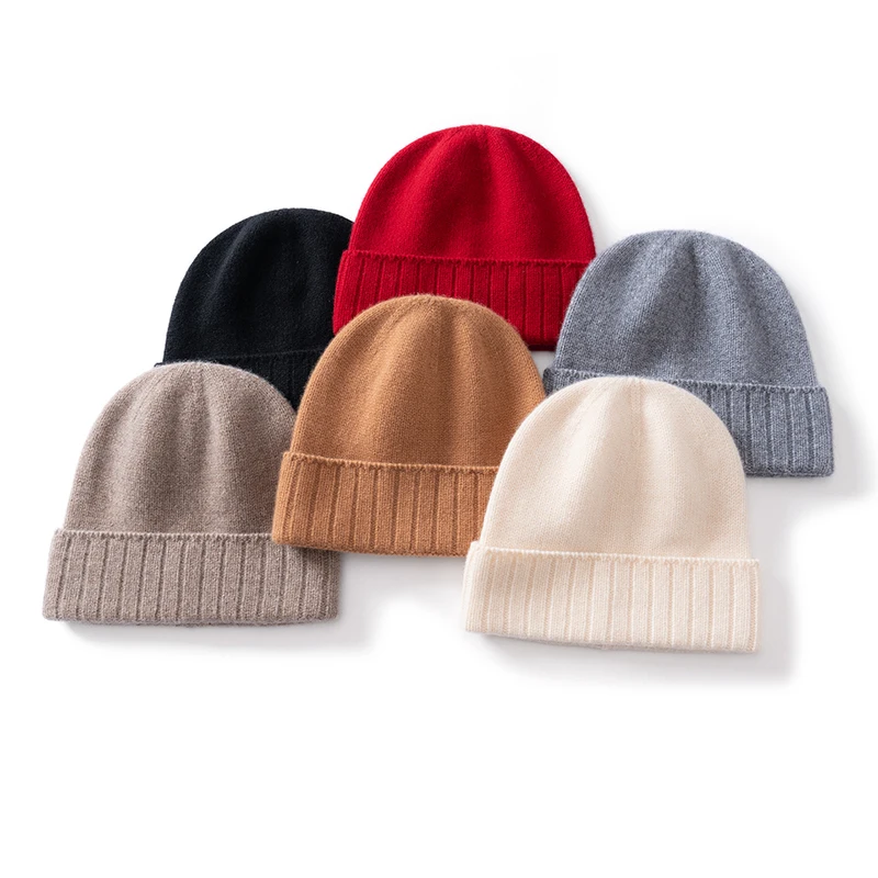 قبعة محبوكة لحماية الأذن من الصوف السميك لشتاء 100% للأزياء النسائية، قبعة بمقدمة ذات حواف للرجال قبعة باردة دافئة ولا حواف