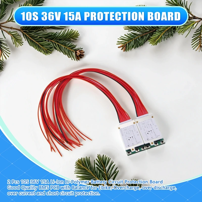 A003 2 Pcs 10S 36V 15A Li- Li-Polymer Battery Circuit Protection Board High Quality BMS PCB With Balance For Ebike