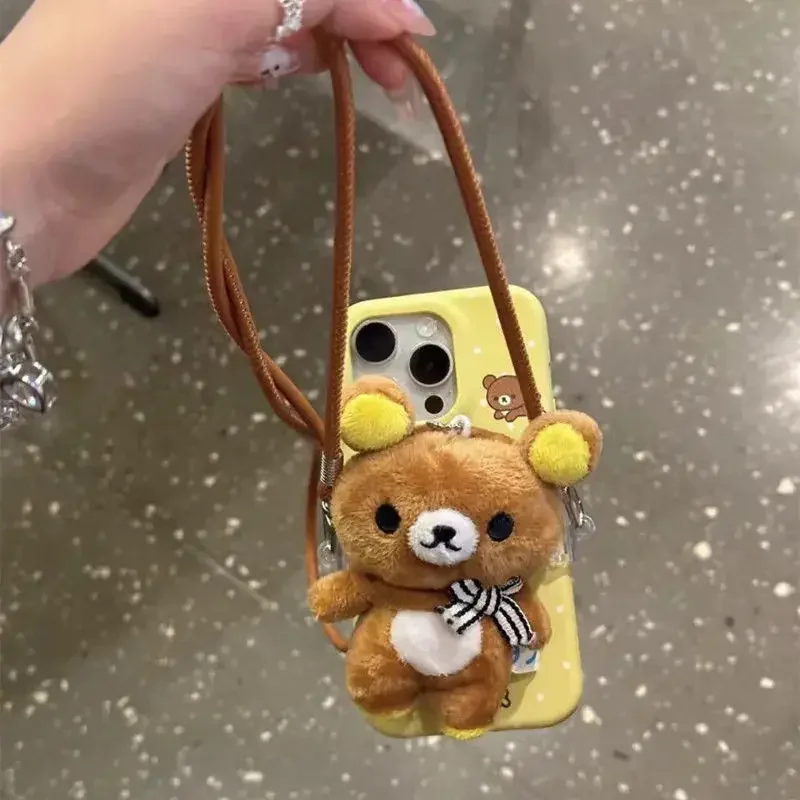 Cartoon cute plush Rilakkuma Phone Case for IPhone 16 15 14 11 12 13 Pro Max  Mobile Phone Case for IPhone XR XS MAX doll case