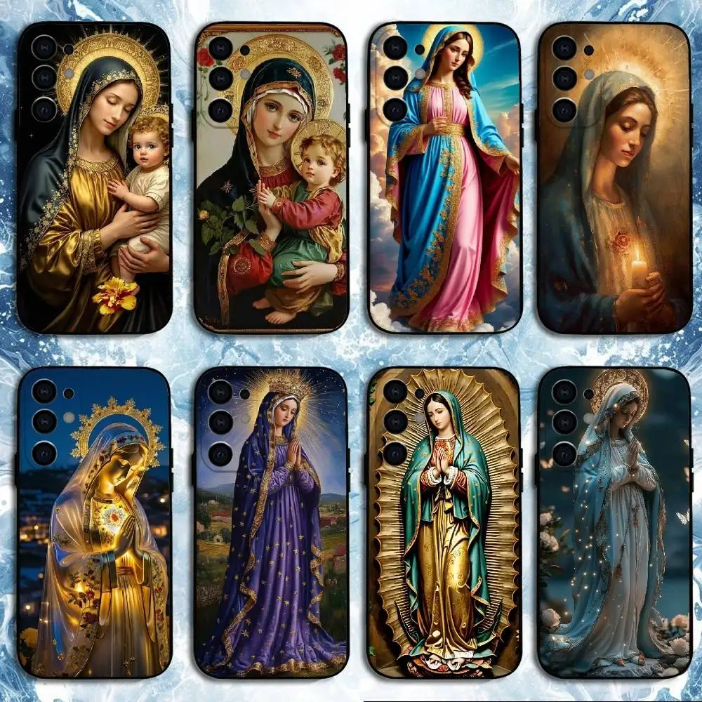 

Virgen Mary Virgin De Guadalupe Phone Case For Samsung S25,S24,S23,S22,S21,S20,Plus,Fe,Lite,Others Black Cover